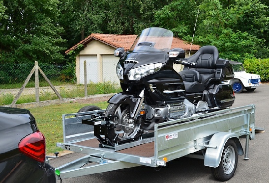 Generp Remorque de Moto Support pour vélo de saleté avec Rampe de Chargement Chariot de Transport pour Assistance routière durgence Robuste Chariot de Transport de Moto portatif Compact 